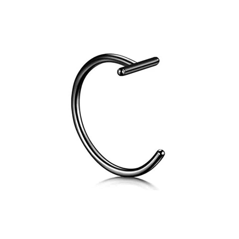 Stylish 8/10mm Punk Titanium Lip Rings Cuff - Clip-On Fake Labret Piercing for Ear, Nose, and Septum - Unisex Body Jewelry