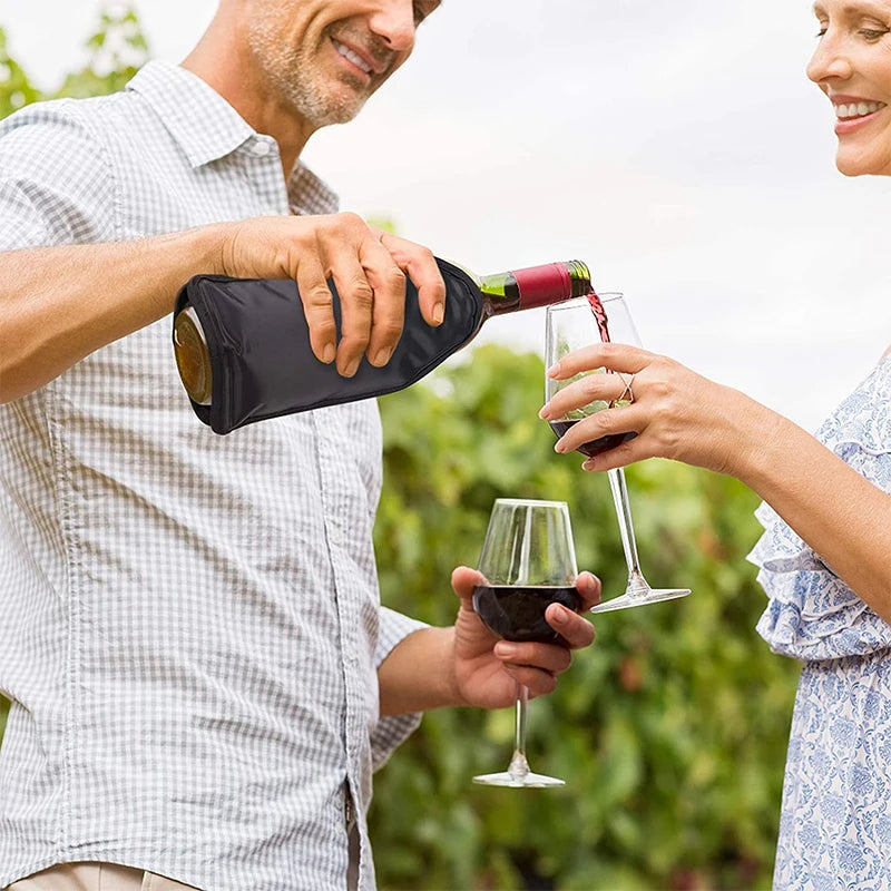 Wine Cooling Holder Ice Bag – Nylon Jelly Cooler Sleeve for Beer, Champagne & Soft Drinks, Picnic & Bar Tool