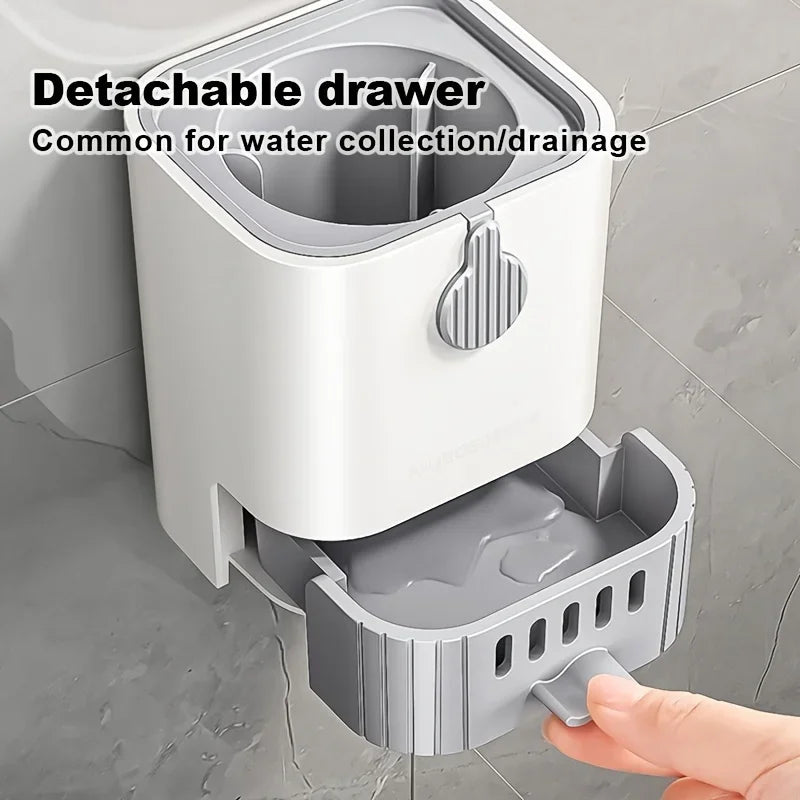 Wall-Mounted Toilet Brush Set – Long Handle Flexible Bathroom Cleaning Tool with Holder