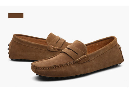 Men's High-Quality Leather Loafers – Casual Moccasins Slip-On Flats, Fashion Driving Shoes, Size 38-49