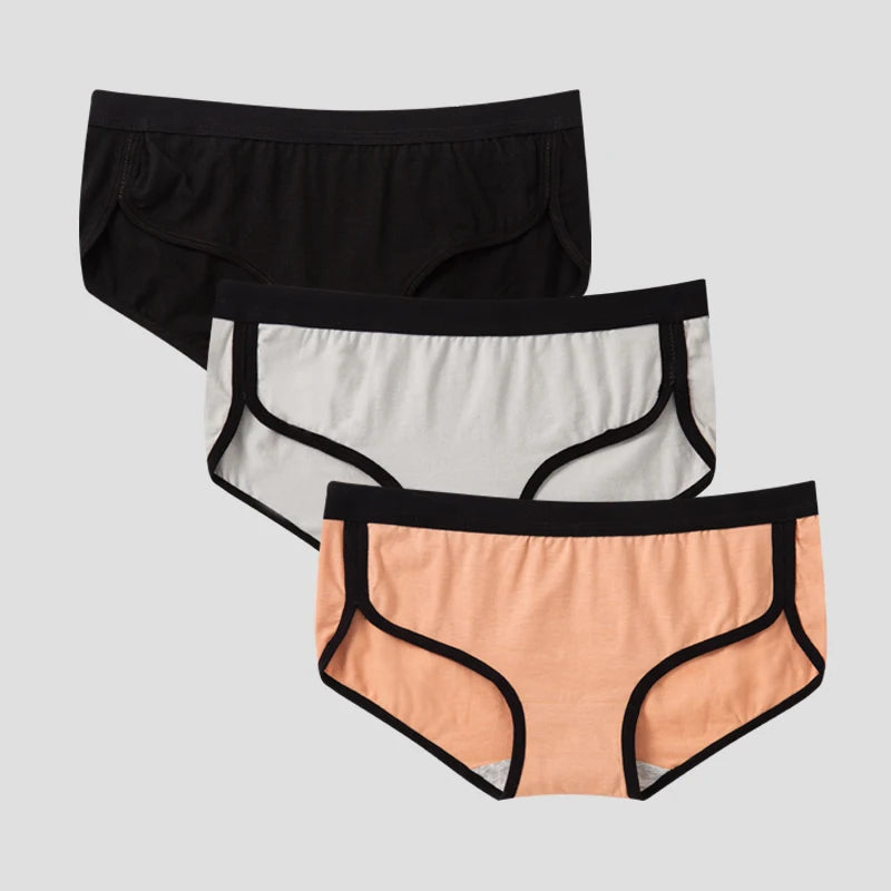 BANNIROU 3Pcs Women’s Cotton Briefs - Soft Breathable Low-Rise Sports Fitness Panties & Everyday Lingerie Underwear