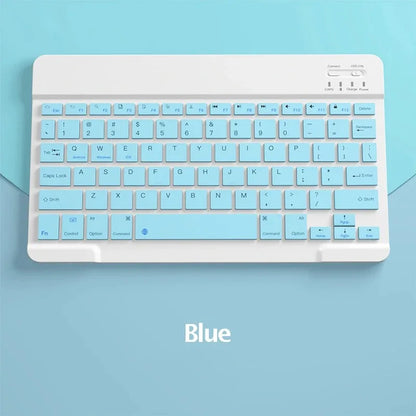 Spanish/English 10-Inch Bluetooth Keyboard – Wireless Rechargeable Universal Keyboard for iPad Air, Pro, Phone, Tablet, Laptop