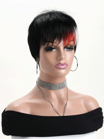 26-Inch Kinky Straight Headband Wig – Glueless Human Hair, Machine-Made Synthetic Wig for Women