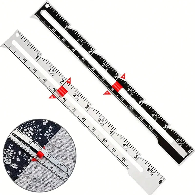 Metal Sewing Gauge - Sliding Measuring Tool for Quilting, Sewing & Crafting