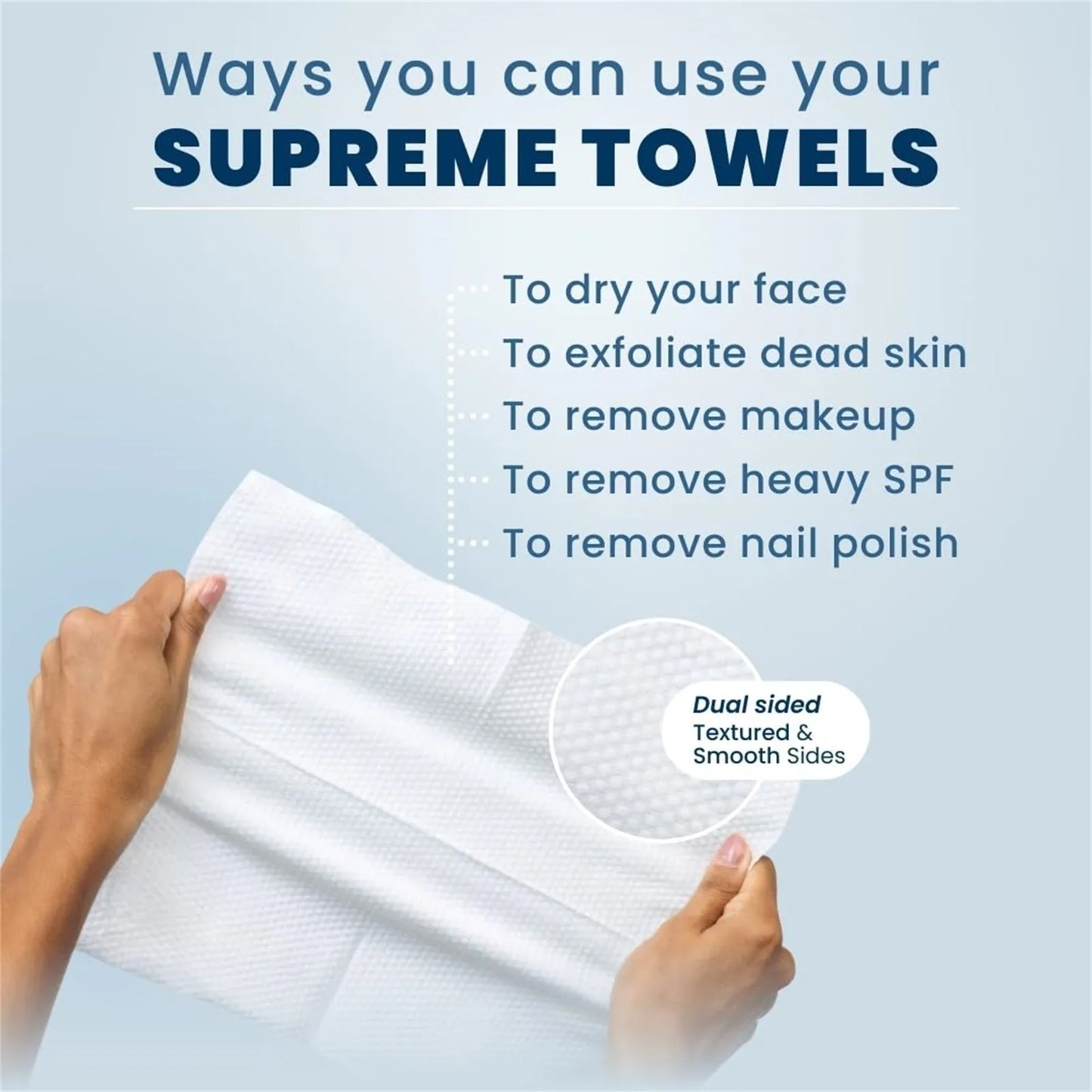 50pcs Disposable Clean Towels – Ultra Soft Face Towels, Clinically Tested Facial Makeup Remover Dry Wipes