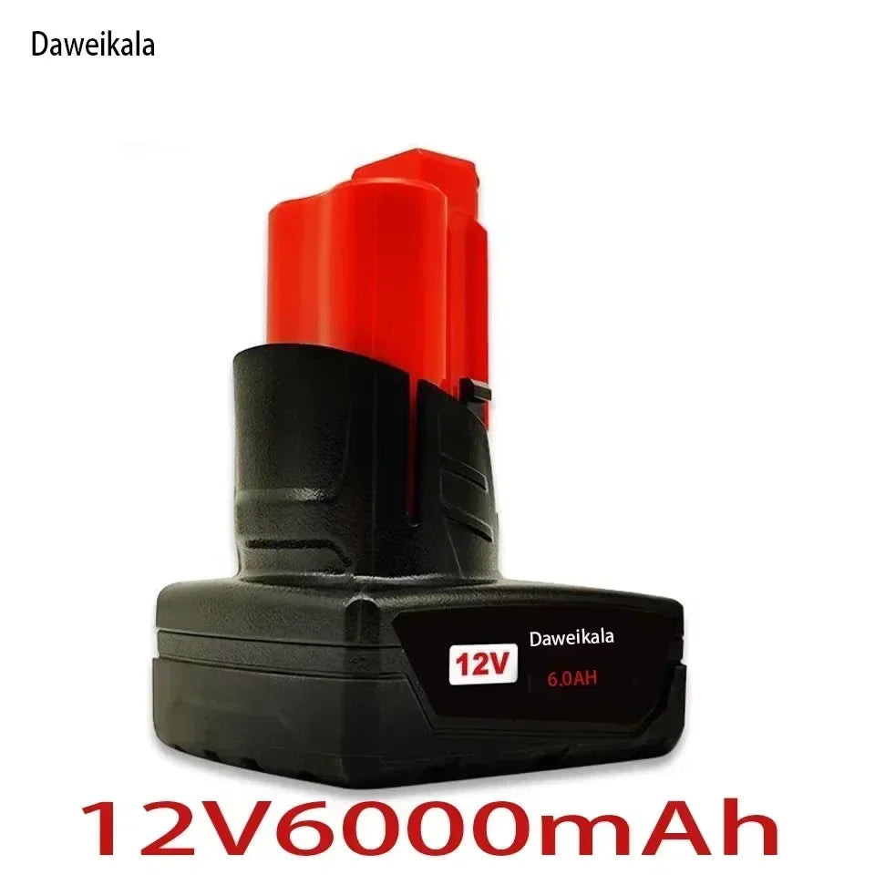 TURPOW 12V 6000mAh Rechargeable Battery for Milwaukee M12 Tools – Compatible with 48-11-2401, 48-11-2402, 48-11-2411, MIL-12A-L