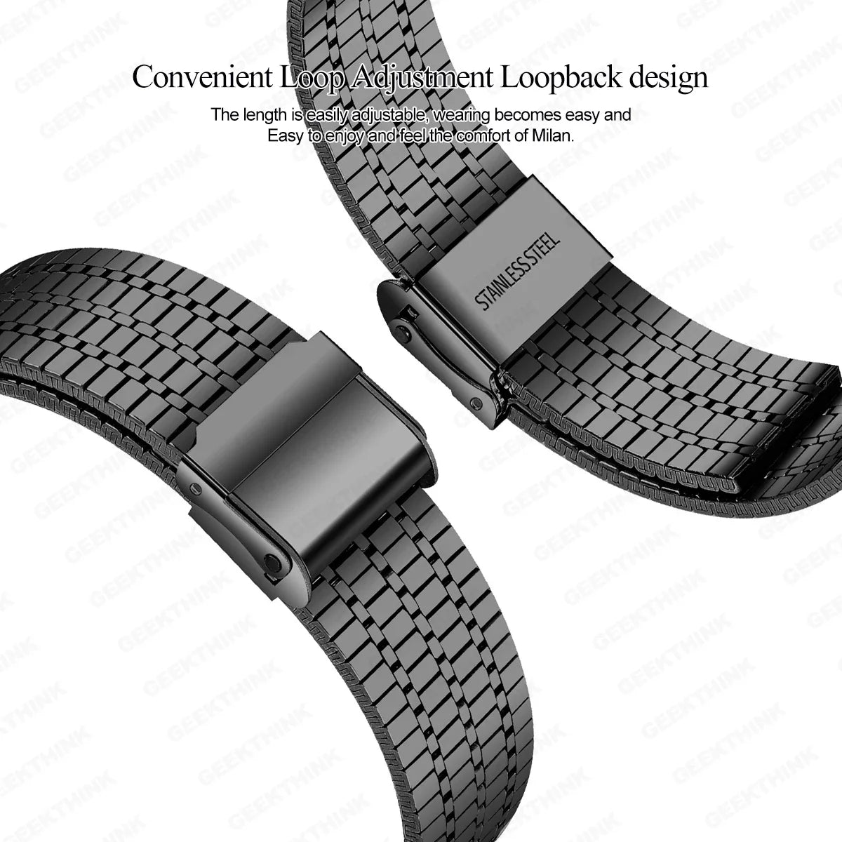 Link Bracelet for Apple Watch – Stainless Steel Strap for iWatch 8, 7, SE, 6, 5, 4, 3, Ultra 49mm, 45mm, 41mm, 44mm, 40mm, 42mm, 38mm Bands