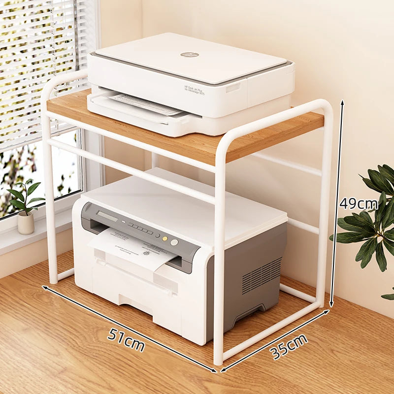 Office Printer Stand & Desktop Organizer – Foldable Multifunctional Shelf for Copier, Files & Space-Saving Storage