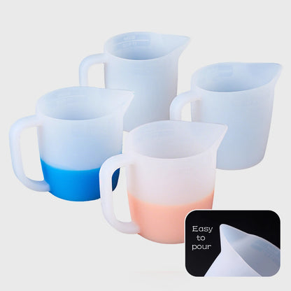 500ml Silicone Mixing Cup with Handle & Scale – Reusable DIY Epoxy Resin & Pigment Measuring Tool, Easy Clean Soft Pour Cup