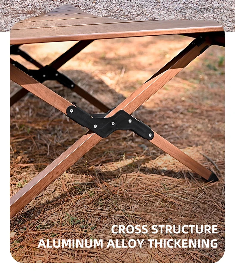 Hispeed Outdoor Camping Folding IGT Table – Multifunctional Wood Table with Gas Stove for BBQ, Picnic & Camp Grill