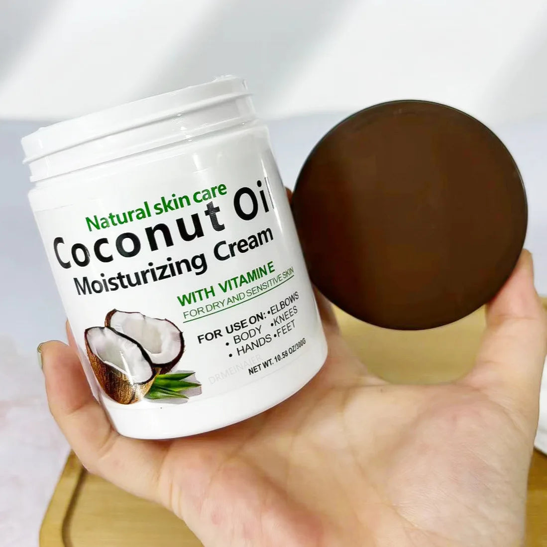 Organic Cold-Pressed Coconut Oil - 300g Natural Moisturizing Cream for Dry Skin, Hair Care & Body Massage