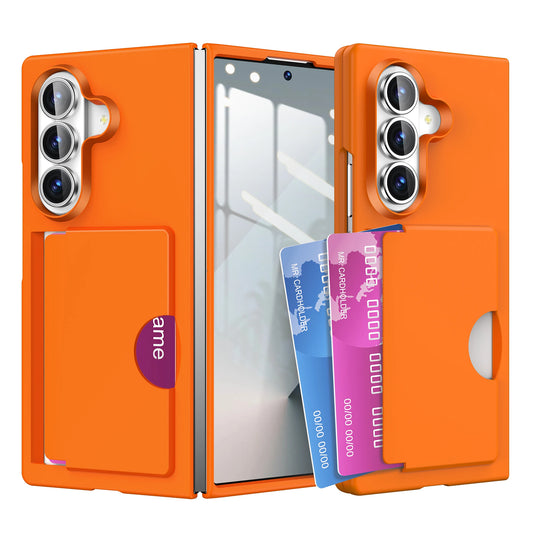 Luxury Matte Card Holder Case - Slim Shockproof Hard PC Protective Cover for Samsung Galaxy Z Fold 7 & Z Fold 6 Folding Phone