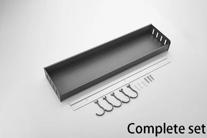 Wall-Mounted Kitchen Spice Rack Organizer with Hanging Hooks – Kitchen Storage Shelf for Condiments