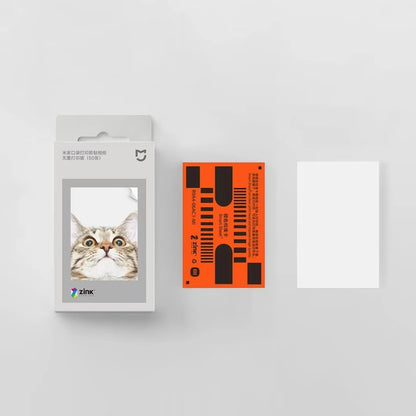 Original Xiaomi ZINK Pocket Printer Paper — 50 Self-Adhesive 3-Inch Sheets for Xiaomi Mini Photo Printer