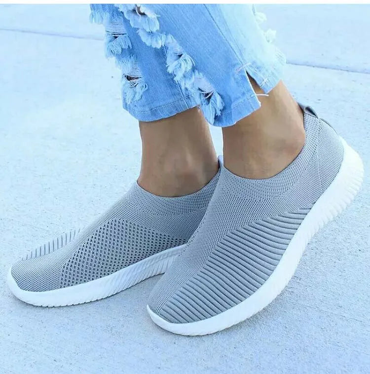 Women’s Fashion Sneakers — Casual Walking Flat Platform Sock-Style Chunky Slip-On Shoes