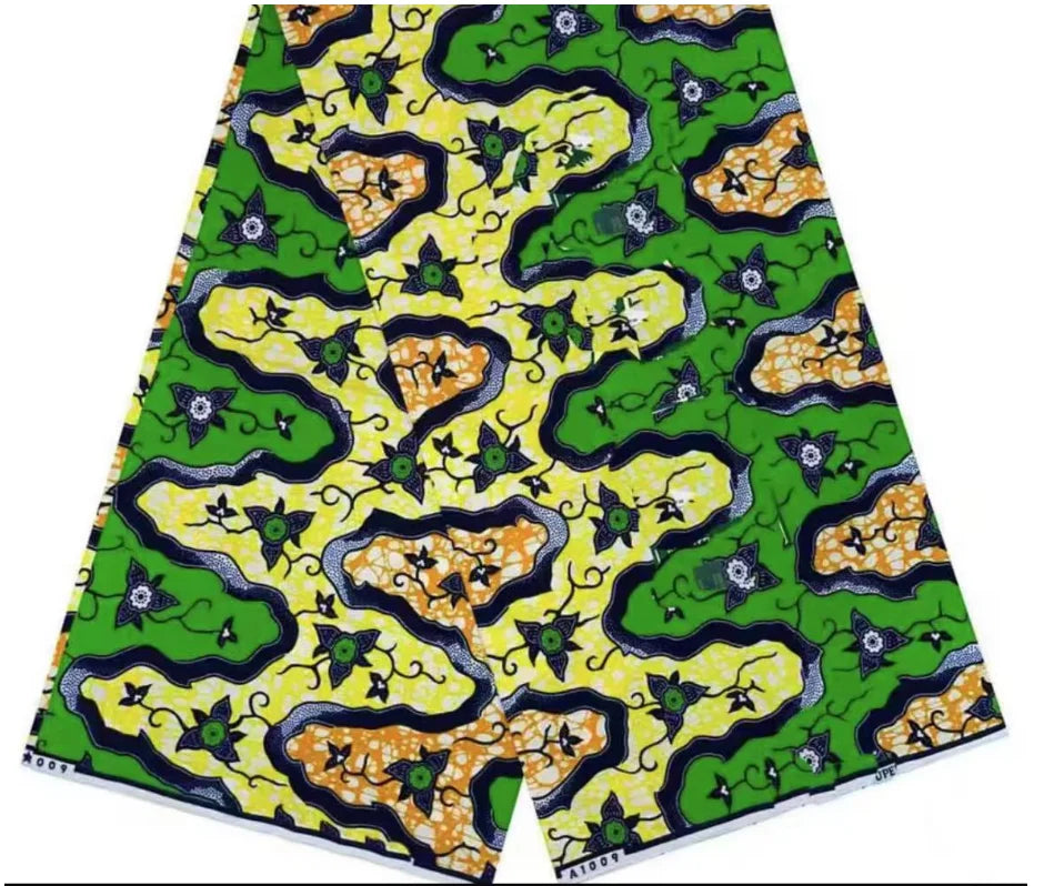 African Ankara Wax Print Fabric - 100% Cotton Soft Nigerian Real Wax Material for Women’s Party Dresses