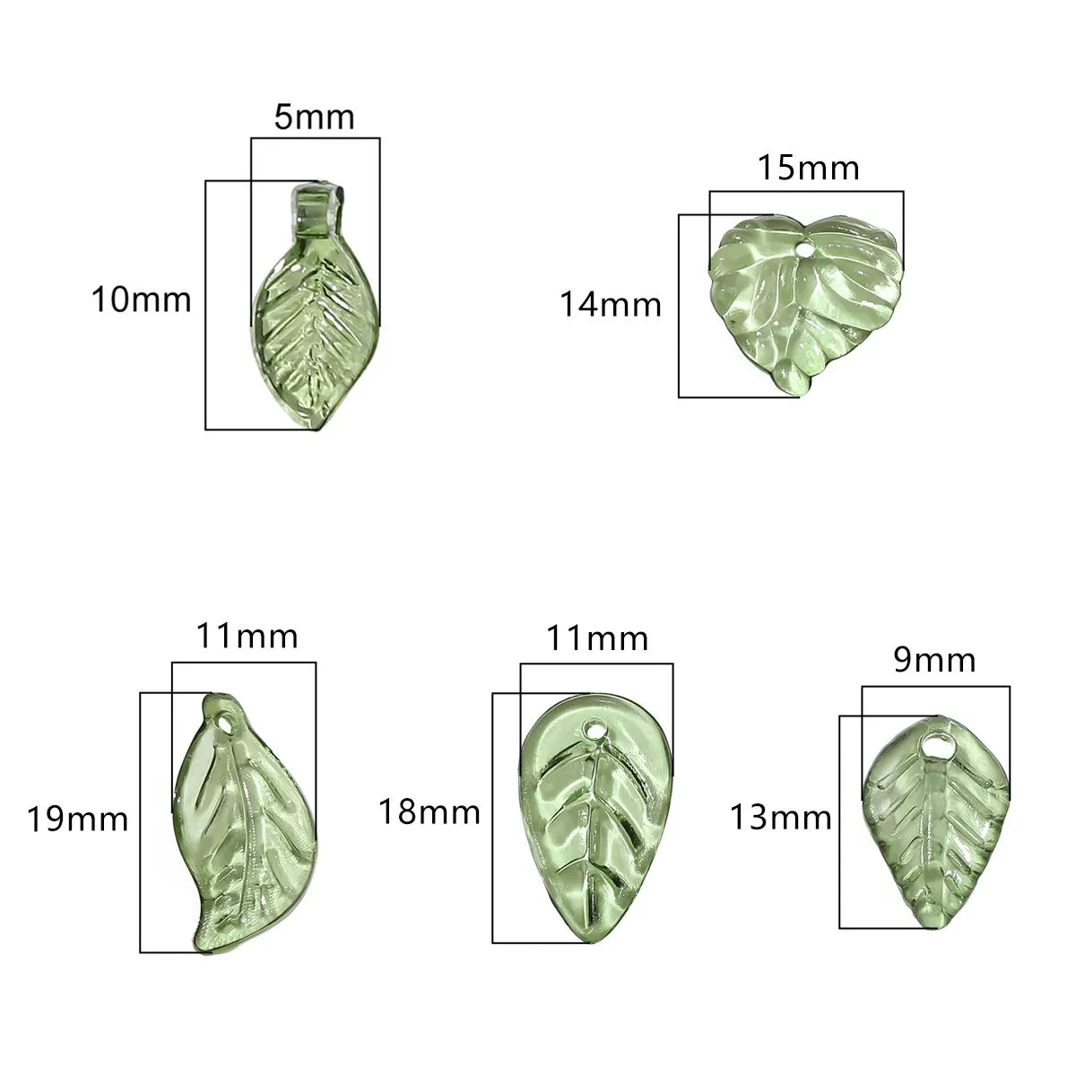 100pcs Mini Acrylic Tree Leaf Beads - Small Loose Beads for DIY Handmade Necklaces, Earrings & Jewelry