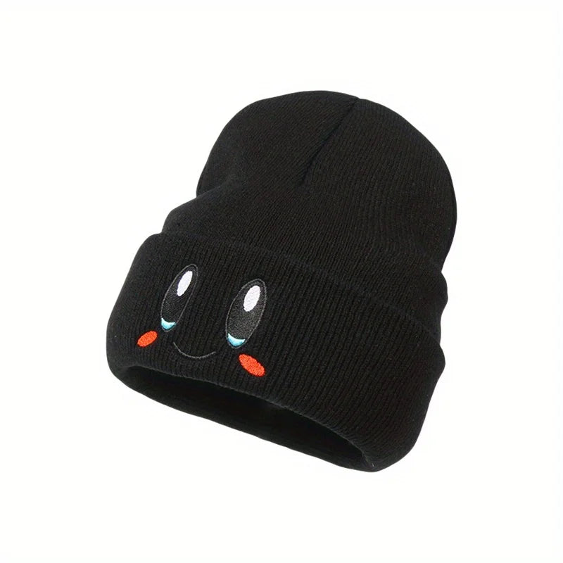 Big Eye Embroidery Beanie – Elastic Knit Winter Skull Cap, Hip Hop Style for Men & Women