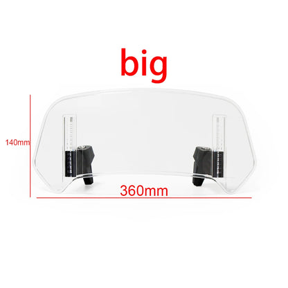 Universal Motorcycle Windshield Extension - Adjustable Clamp-On Windscreen Spoiler Deflector for All Bikes