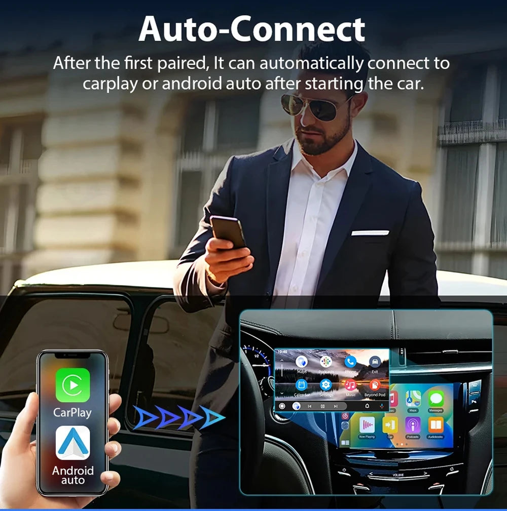 Tripodpie 2 in 1 Wireless CarPlay Adapter – Android Auto Smart USB Dongle, Plug & Play for Havel, Kia, Volvo, Audi, MG, VW, Hyundai, Jeep