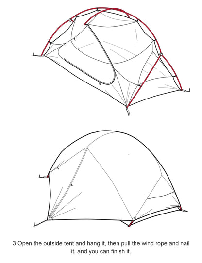 PACOONE Ultralight 20D Nylon Camping Tent – Portable Waterproof Backpacking, Cycling, Hiking, Travel & Beach Tent
