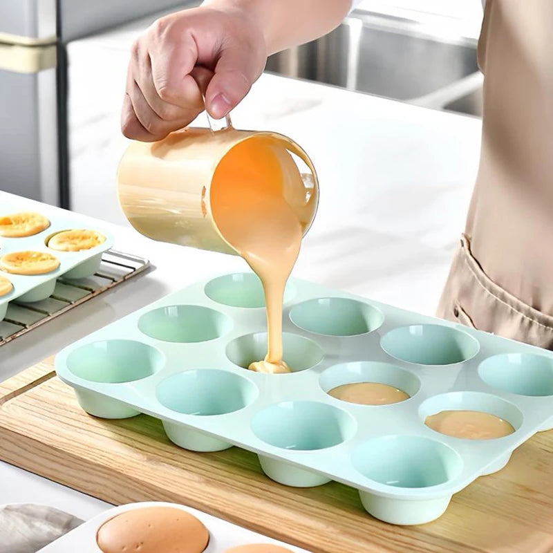 12/24 Hole Silicone Baking Mold - 3D Sphere Chocolate Mold Cupcake Muffin Cake Pan for DIY Dessert Kitchen Tools