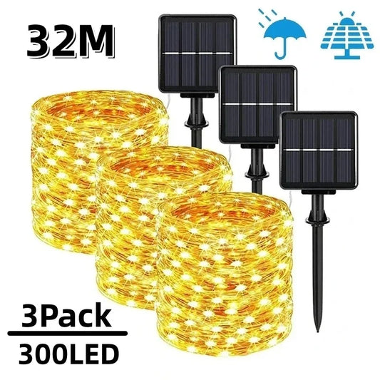 Solar LED Fairy String Lights - Waterproof Outdoor Garden Twinkle Lights for Patio & Party Decor