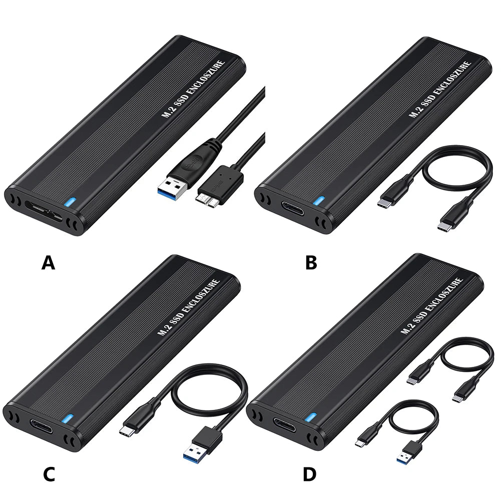 10Gbps M.2 NVMe SSD Enclosure — Solid-State Drive Adapter for 2230/2242/2260/2280 SSDs, Tool-Free Installation