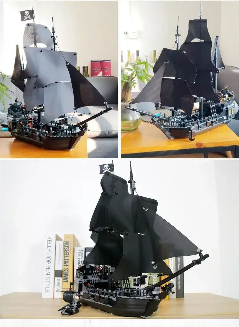 Pirates Black Pearl Ship Building Blocks – 1:1 Caribbean Adventure Boat Model Toy for Kids & Adults