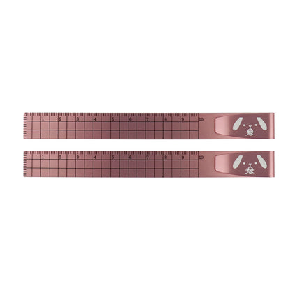 2PCS Metal Bookmark Ruler - 10cm Aluminum Double-Sided Metric Measuring Scale Tool