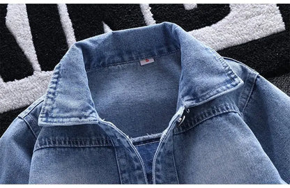 Mickey Denim Jacket for Kids – Cartoon Jean Coat for Boys & Girls, Stylish Autumn Outerwear