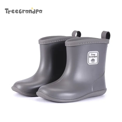 Kids Rain Boots – Waterproof PVC Anti-Slip Mid-Calf Shoes for Boys & Girls