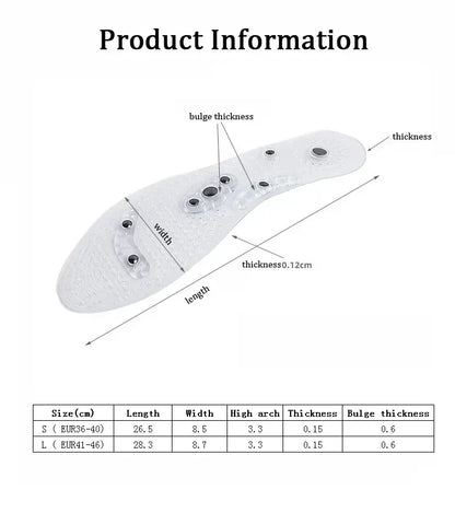 Magnetic Acupressure Foot Massage Insoles – Silicone Pain Relief & Therapy Inserts