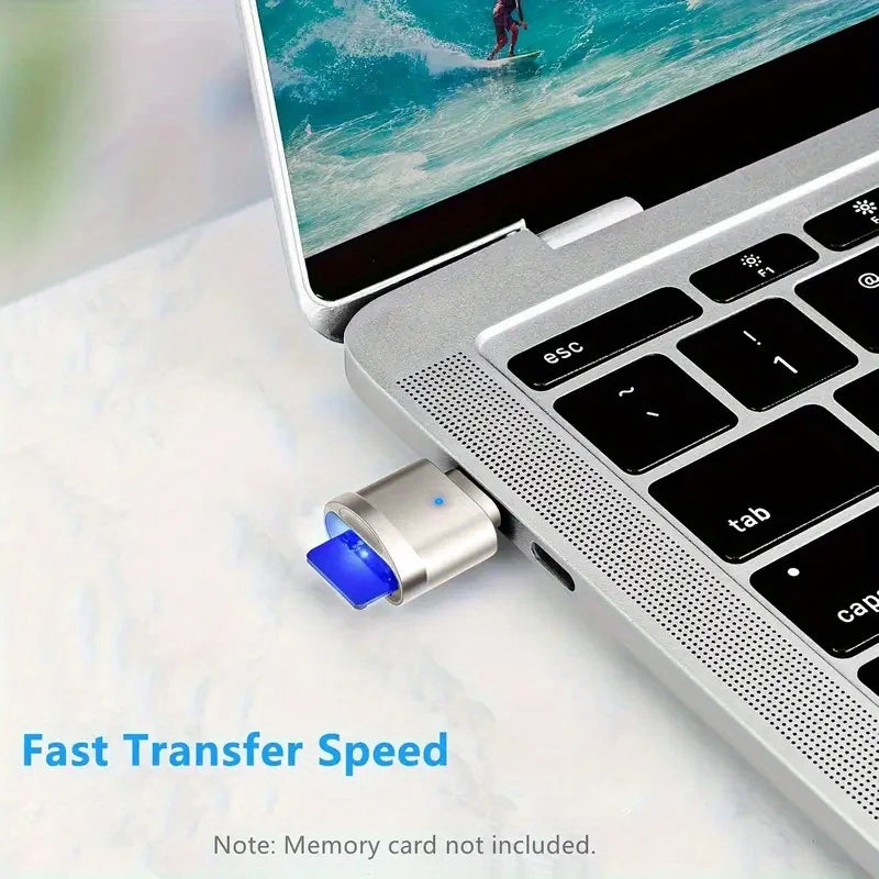 2-Pack USB-C SD TF Card Reader - Zinc Alloy Memory Card Adapter for iPhone 15–17 Pro Max, MacBook, Laptop & Samsung Devices