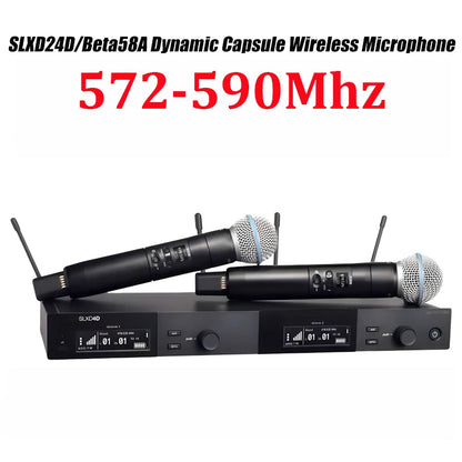 SLXD Wireless Microphone System – 500/600/800MHz 4-Pin Headset with KSM8/Beta58, Professional Audio for Stage & Karaoke