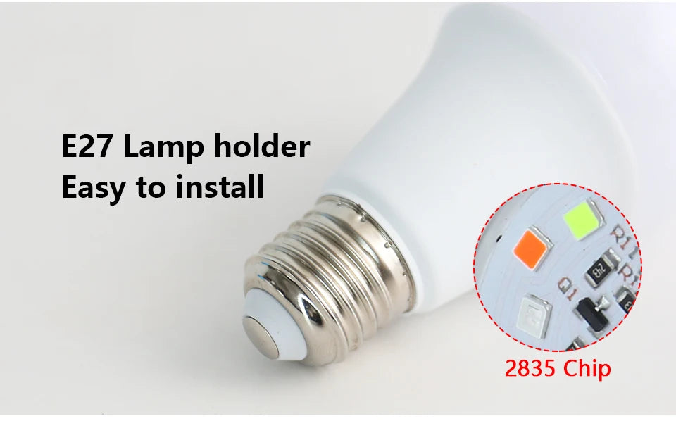 16-Color RGB LED Bulb E27 – Dimmable Multicolor 220V Household Lighting with 24-Key Remote & Neon Atmosphere Light