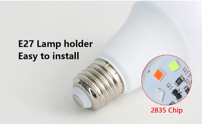 16-Color RGB LED Bulb E27 – Dimmable Multicolor 220V Household Lighting with 24-Key Remote & Neon Atmosphere Light