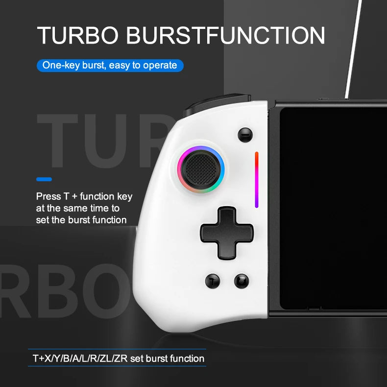 LinYuvo KS42 Meteor Light Wireless Joypad — 8-Color RGB Controller for Switch/Lite/OLED with Programmable Buttons, Turbo & Vibration