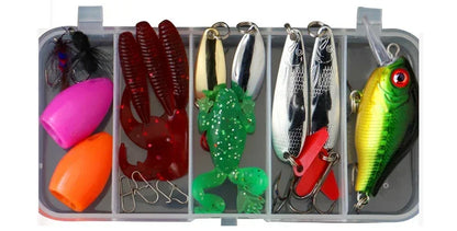 Fishing Lures Set for Freshwater & Saltwater – Hard Wobblers, Metal Jig Spoons & Soft Silicone Baits Fishing Tackle Kit
