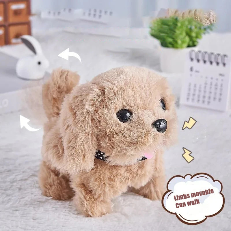 Electronic Walking Pet Dog Toy - Interactive Plush Puppy, Vibrating Automatic Moving Toy for Kids & Babies