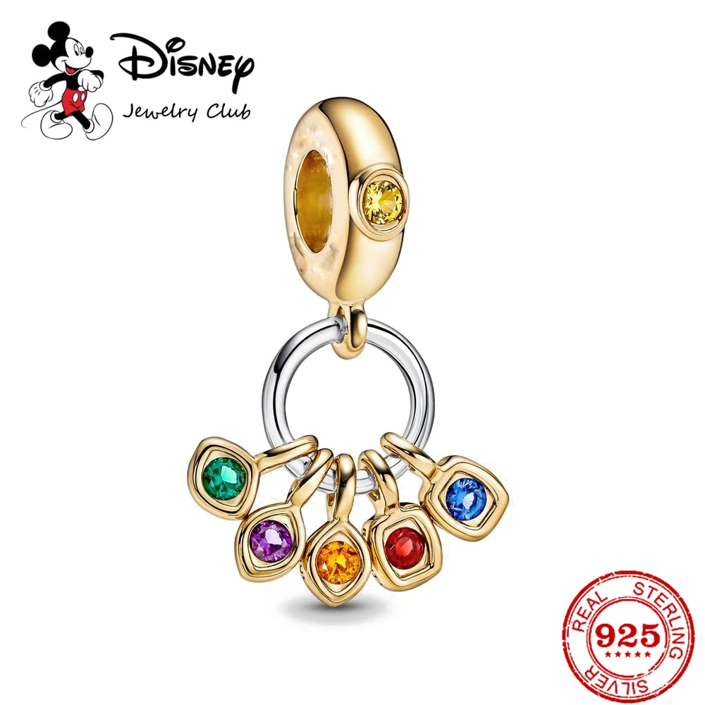 New 925 Sterling Silver Mickey Minnie Vinnie Charm – Beaded Fit for Original Pendant Bracelet, DIY Ladies Jewelry