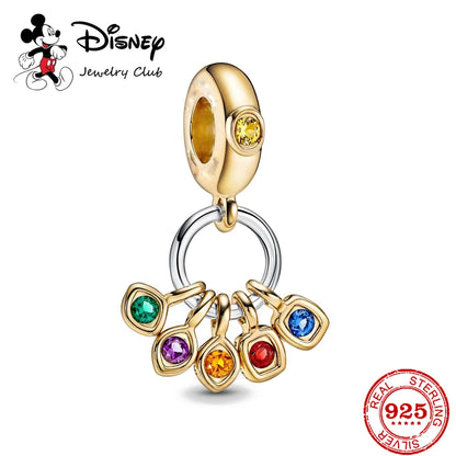 New 925 Sterling Silver Mickey Minnie Vinnie Charm – Beaded Fit for Original Pendant Bracelet, DIY Ladies Jewelry