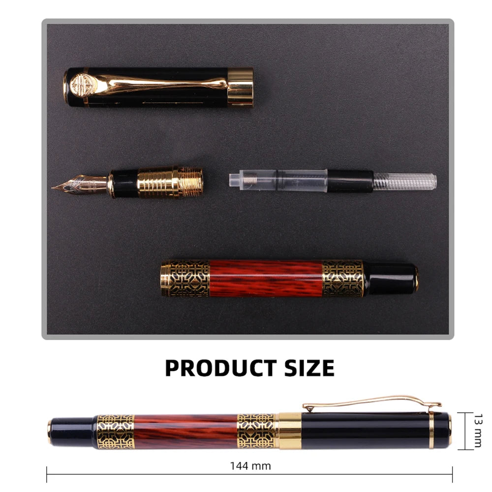 Metal Wood Grain Fountain Pen - High-Quality School Supplies for Students, Ballpoint & Fountain Pen Stationery
