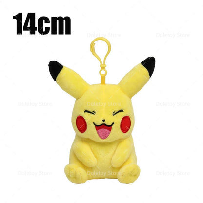 Original Pokémon Plush Keychain – Pikachu, Eevee, Charmander, Squirtle, Mew, Snorlax, Jigglypuff Cute Cartoon Doll Toy Gift for Kids