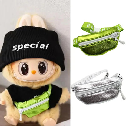 17cm Labubu V1/V2 Crossbody Bag for BJD Dolls – Cute 1/6, 1/8, 1/12 Doll Accessories & Waist Belt Bag Gift