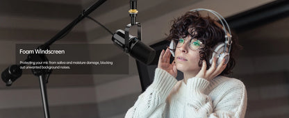 FDUCE SL40X/SL40 USB & XLR Dynamic Microphone – Built-in Headset Output & Sound Insulation for Podcasts, Gaming & Live Broadcast