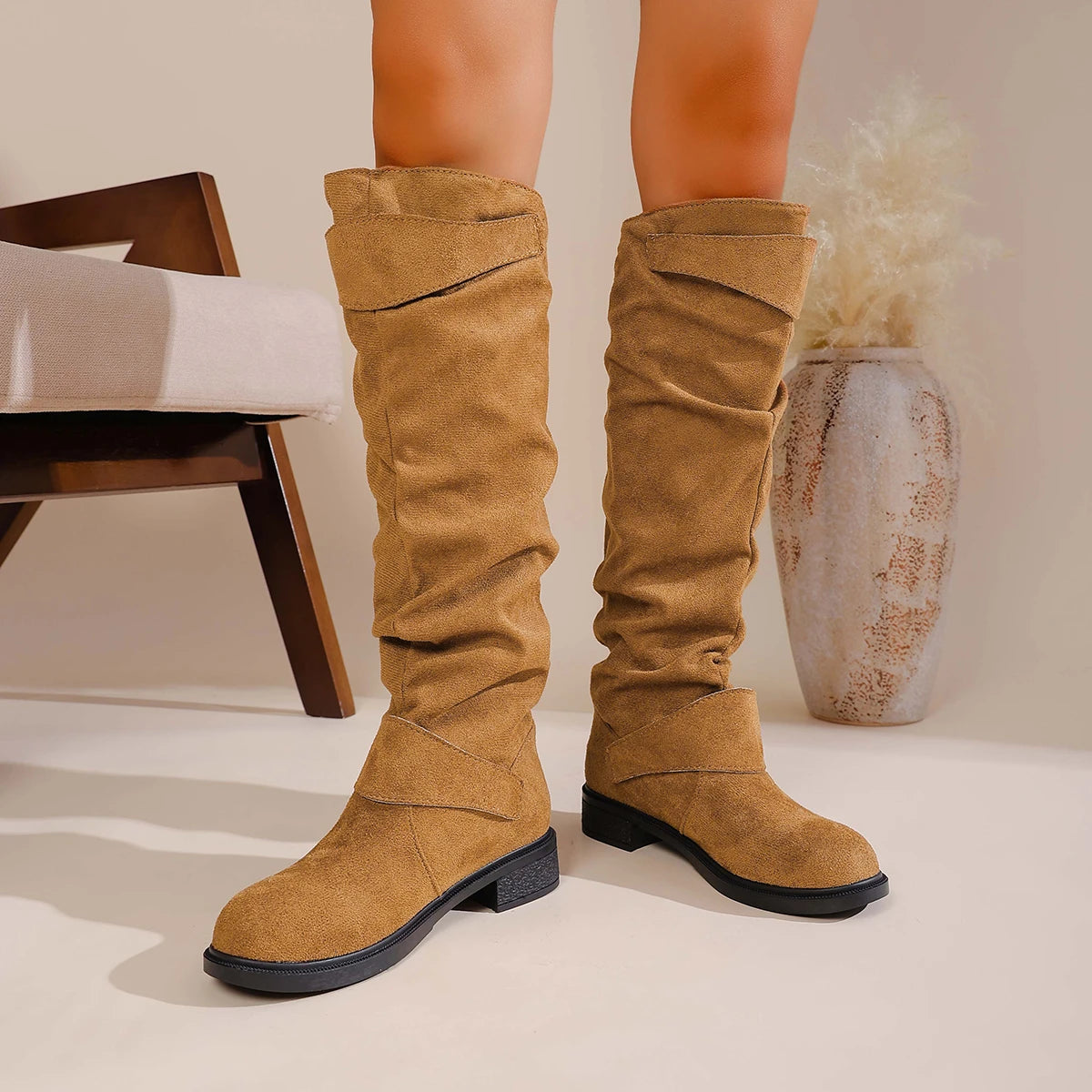 2025 Women’s Retro Minimalist Boots – Fashionable & Comfortable Autumn Winter Footwear