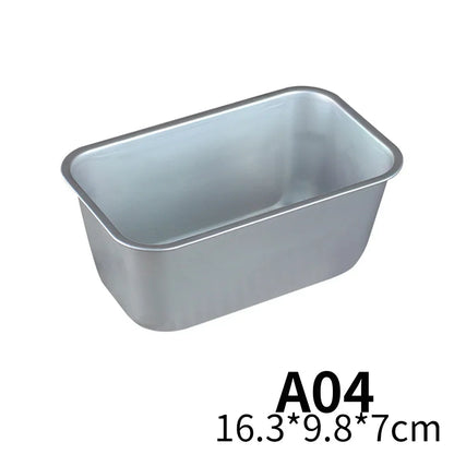 5-Size Aluminum Loaf Pan Set – Non-Stick Rectangle Baking Molds for Bread, Cake, Brownie, Cheese & Pastry