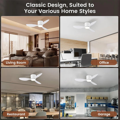 LED Ceiling Mounted Fan Light - Nordic Style Decorative Ceiling Fan for Living Room, Restaurant, and Minimalist Household Use