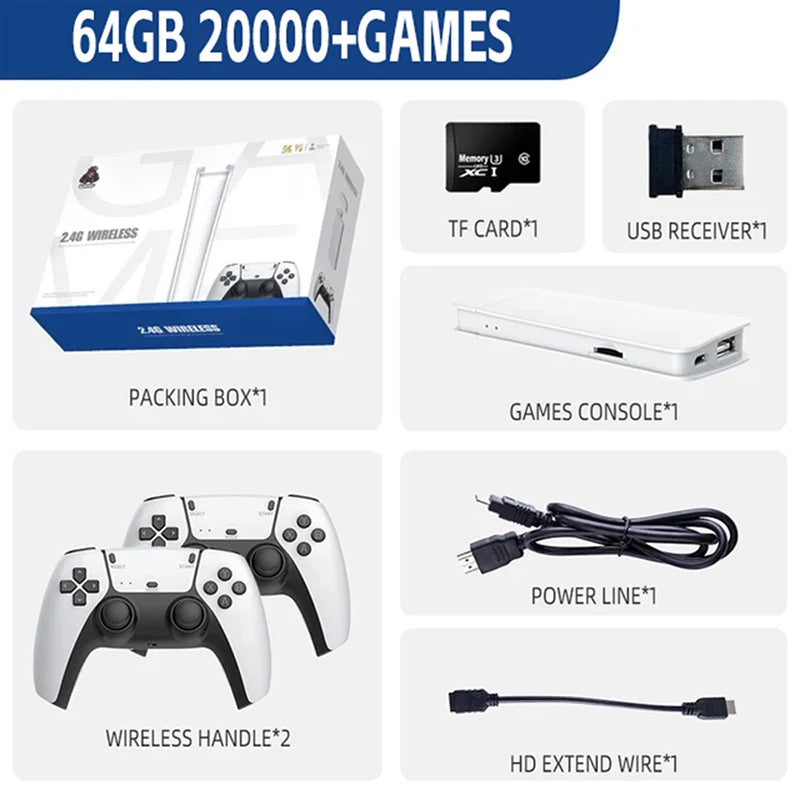 M15 Retro Game Console – 64GB, 20,000+ Games, 4K HD Output, Handheld Video Game Stick with 20+ Emulators for GBA, PS1, Arcade